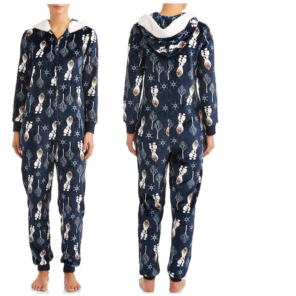 Women's Frozen OLAF Plush Union Suit 1 pc Pajama Set Sleeper Size XS 0/2  NWT